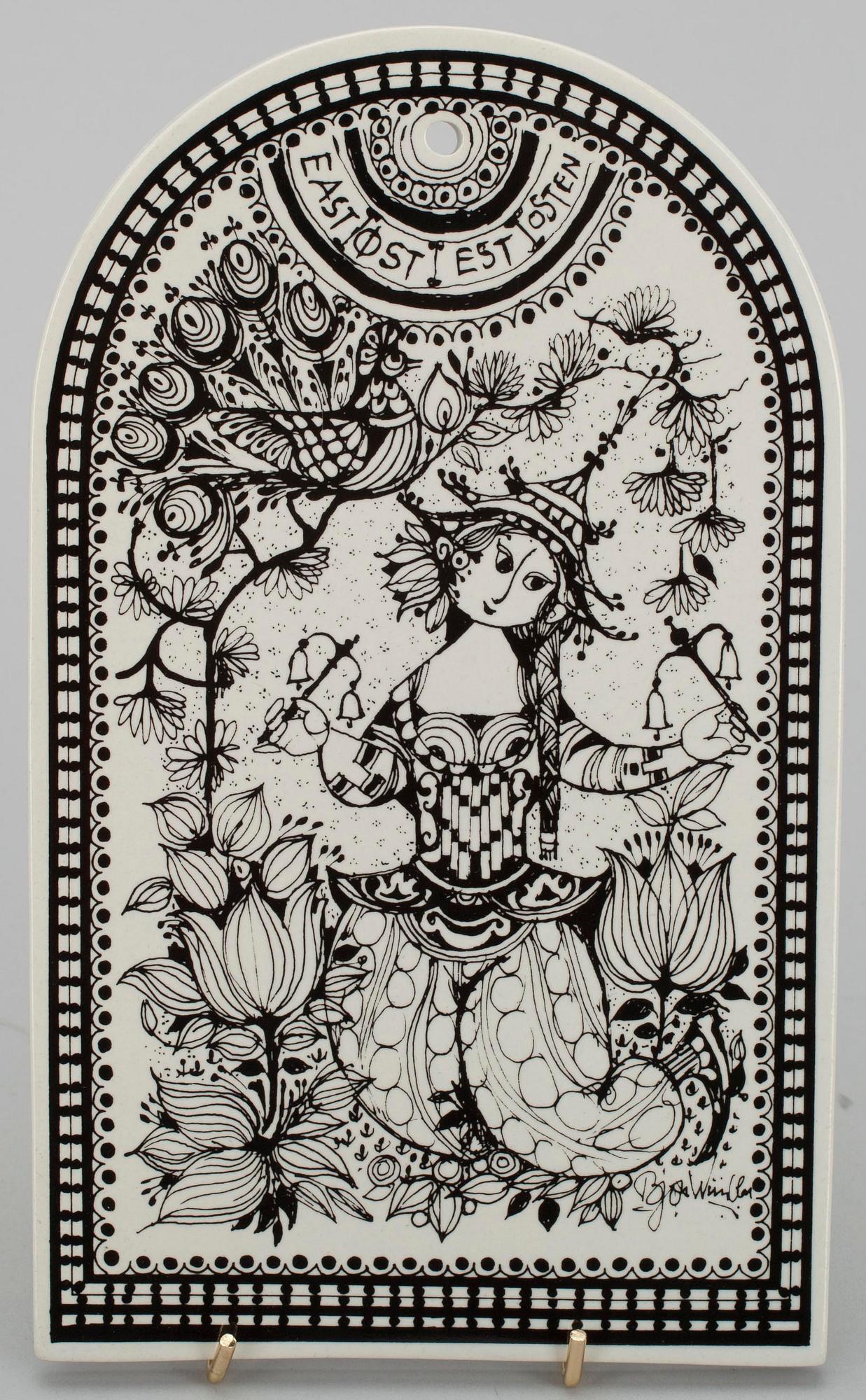 ROSENTHAL, SEINÄLAATTOJA, 4 kpl, keramiikkaa, sign. Björn Winblad, Rosenthal, Studio-Linie, Saksa 1900-luvun loppupuoli.
