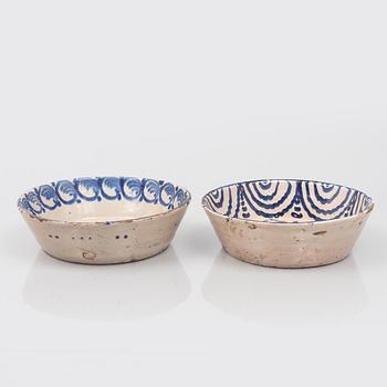Two faience bowls, Spain, late 19th Century.
