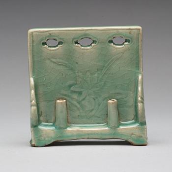 A 'Longquan' celadon table screen, Ming dynasty (1368-1644).