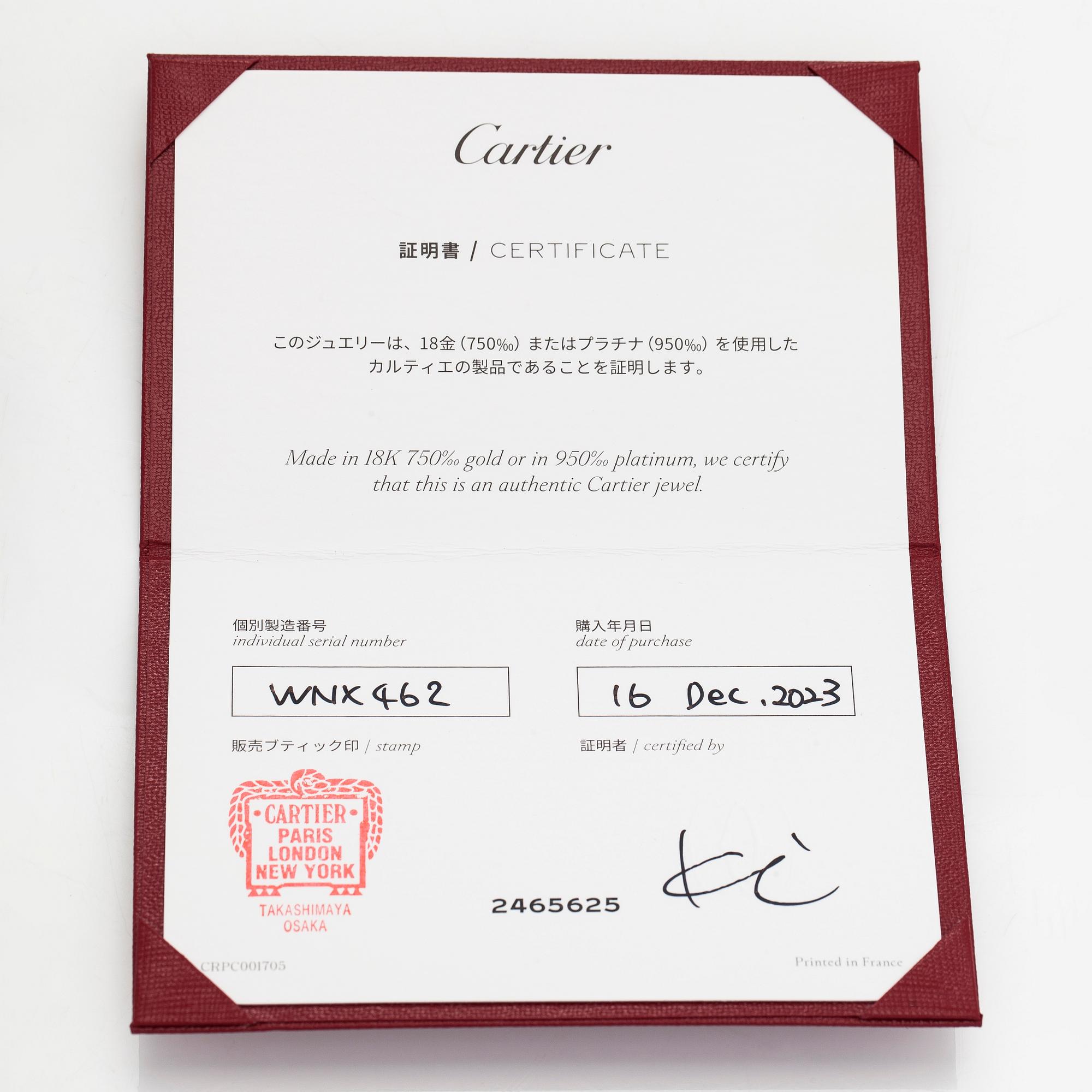 Cartier, An 18K gold 'd'Amour' necklace, with a ca 0.05 ct brilliant-cut diamond.