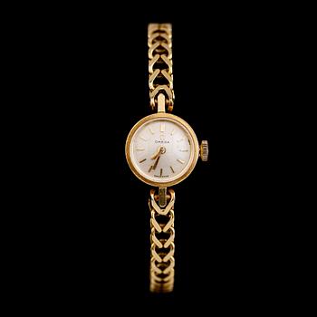 ARMBANDSUR, 18 k guld, Omega. Total vikt ca 23 g.