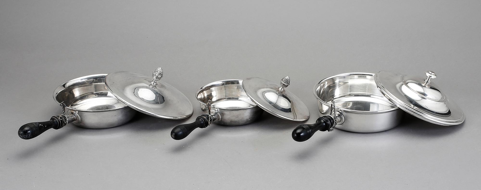 KAROTTER, 3 st, Nysilver, bland annat K. Andersson, 1900-tal.