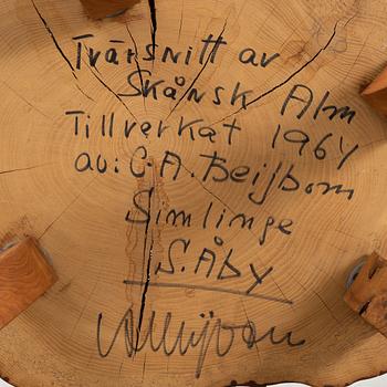 Carl-Axel Beijbom, soffbord, egen verkstad, Simlingegården Klagstorp, signerat och daterat 1964.