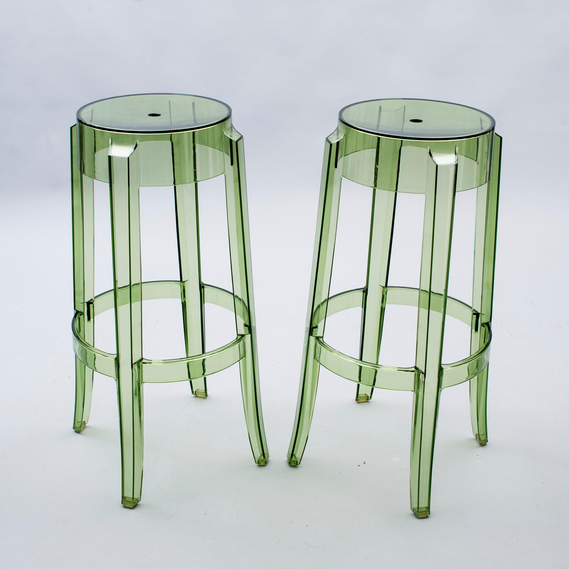 BARSTOLAR, 2 st, "Charles Ghost", Philippe Starck, Kartell.