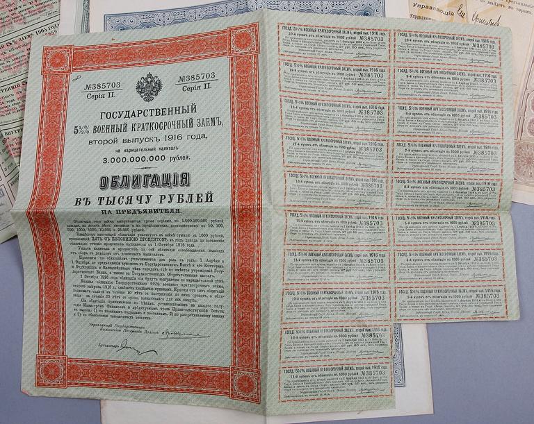 AKTIEBREV, 28 st, Ryssland, 1800-tal.