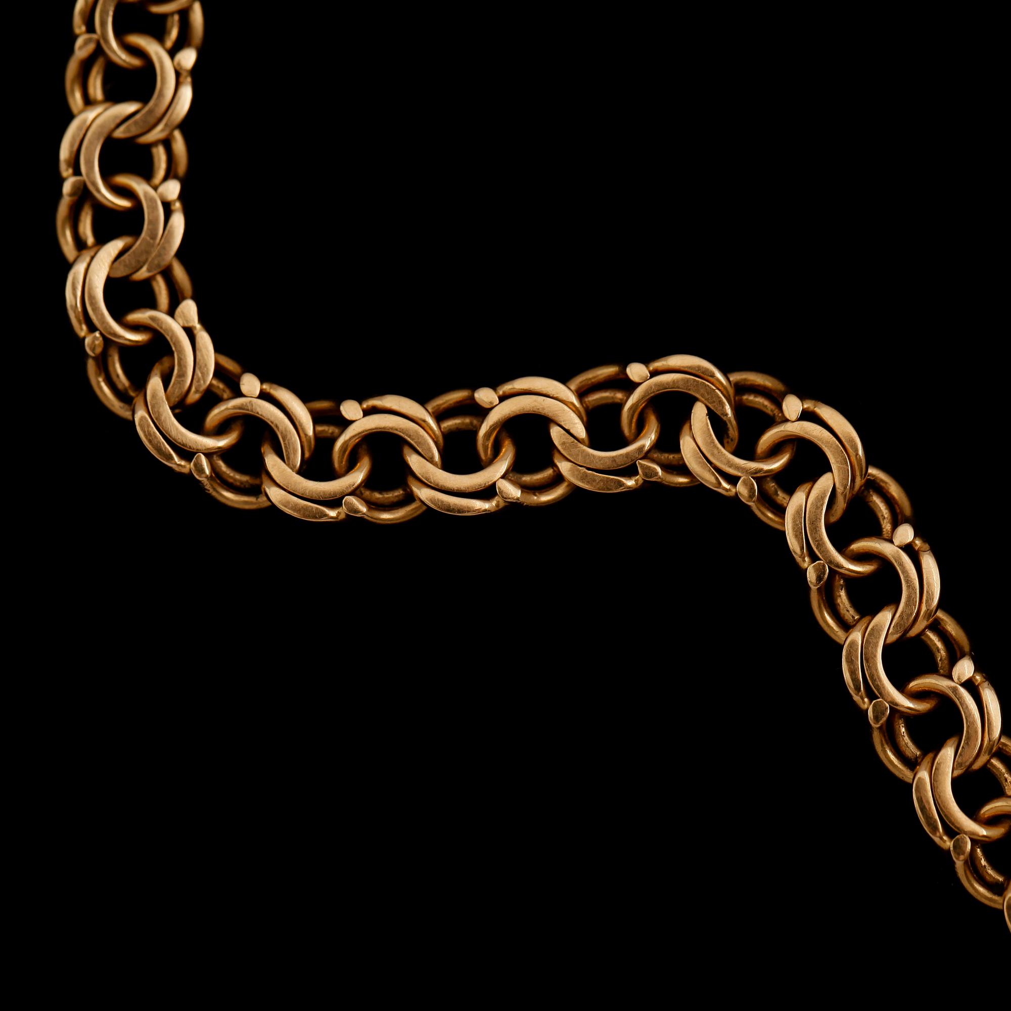 ARMBAND, 18 k guld, bismarcklänk, vikt ca 11 g.