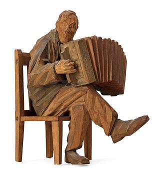 Axel Petersson Döderhultarn, Seated accordionist.
