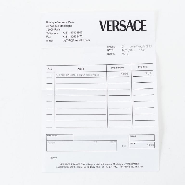 Versace, a handbag.