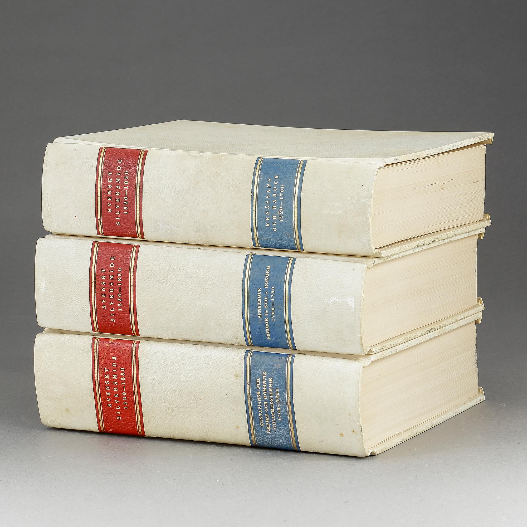 BOKVERK, 3 vol, BÖCKER: Svenskt Silversmide, C Hernmark samt Olle Källström, 1940-45.