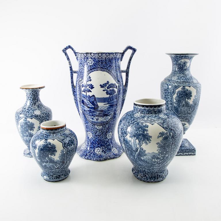 Vases/Urn 5 pcs Rörstrand/Villeroy Boch etc. early 20th century porcelain.