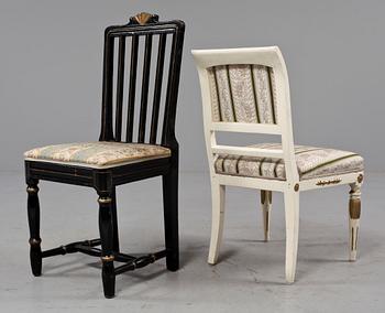 STOLAR, 4 + 1 st, gustavianska, omkring sekelskiftet 1800.