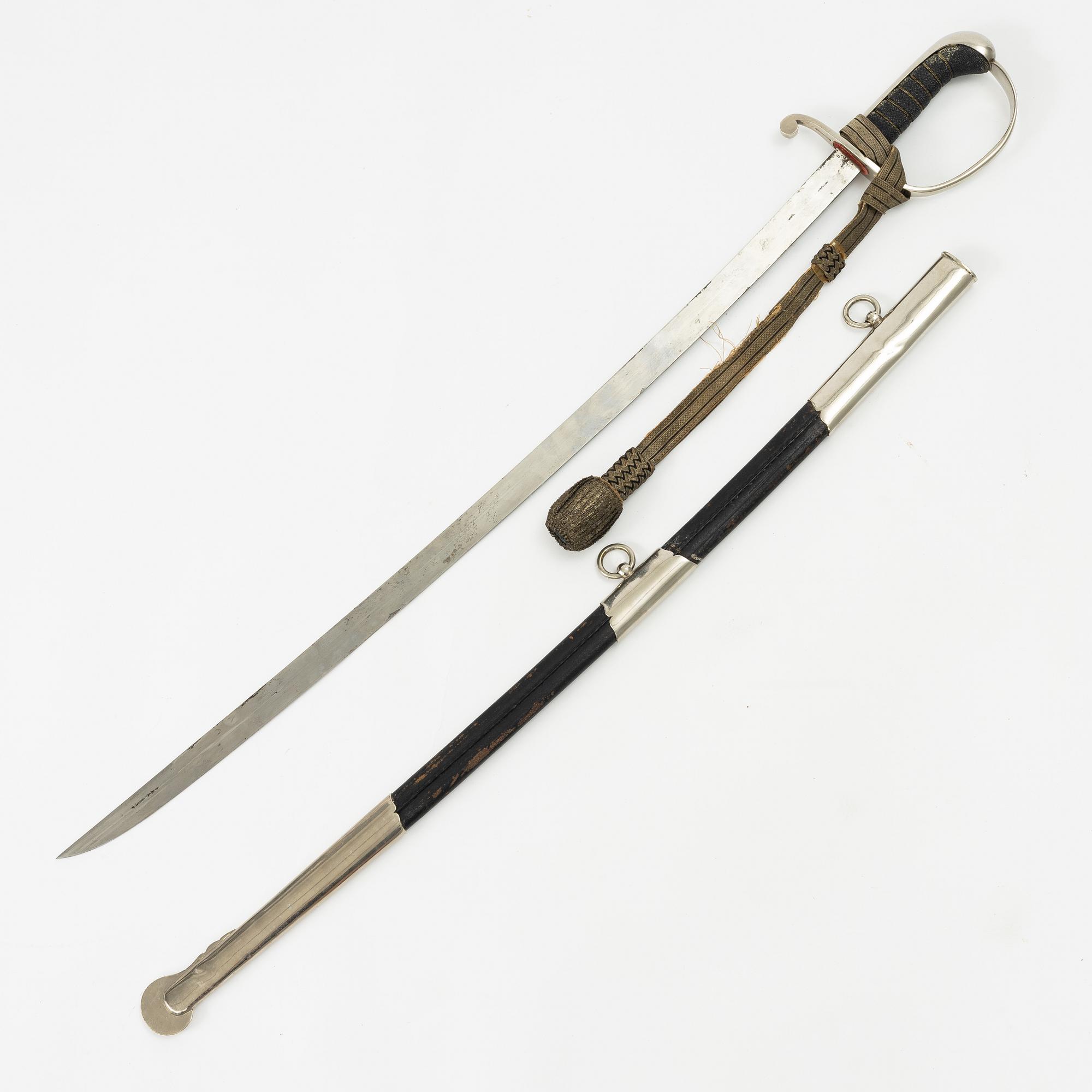 Saber, Swedish, from around the year 1900, with scabard.