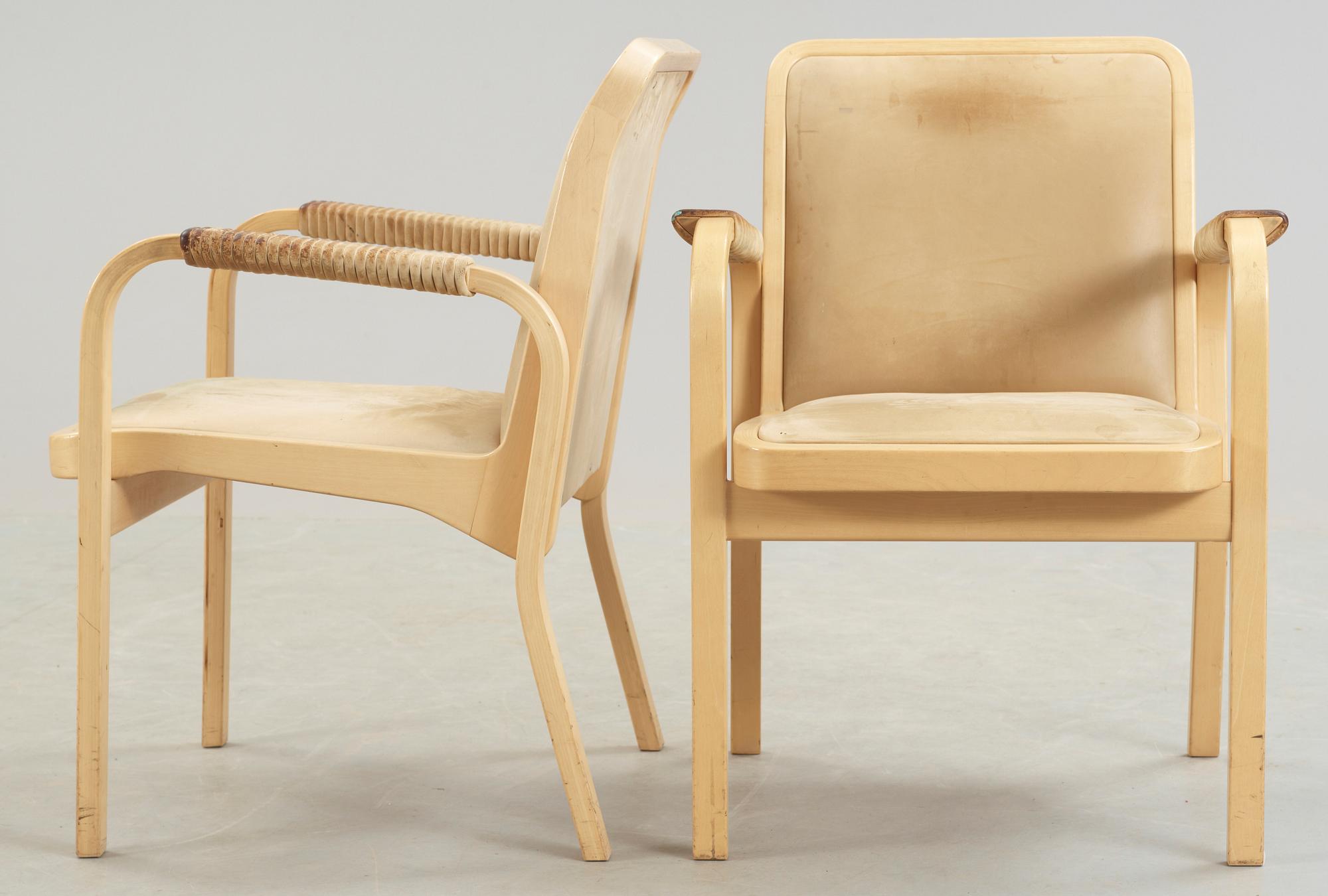 KARMSTOLAR, 4 st, modell E45, Alvar Aalto, Artek.