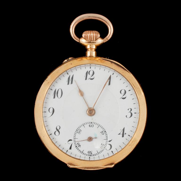FICKUR, ankarur, 18k guld, Schweiz, sekelskifte 1800/1900-tal. Vikt 27 g.
