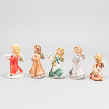 FIGURINER, 5 st, porslin, Goebel omkring 2000.