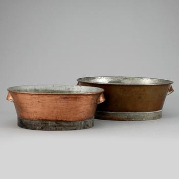 BALJOR, 2 st, koppar, 1800/1900-tal.
