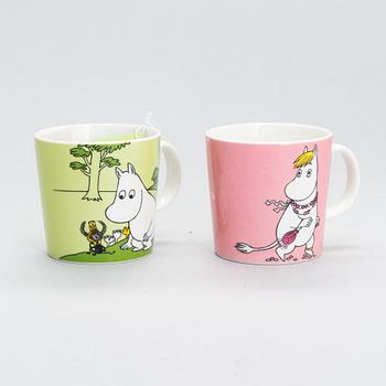 Muminmuggar, 8 st, porslin, Moomin Characters, Arabia.