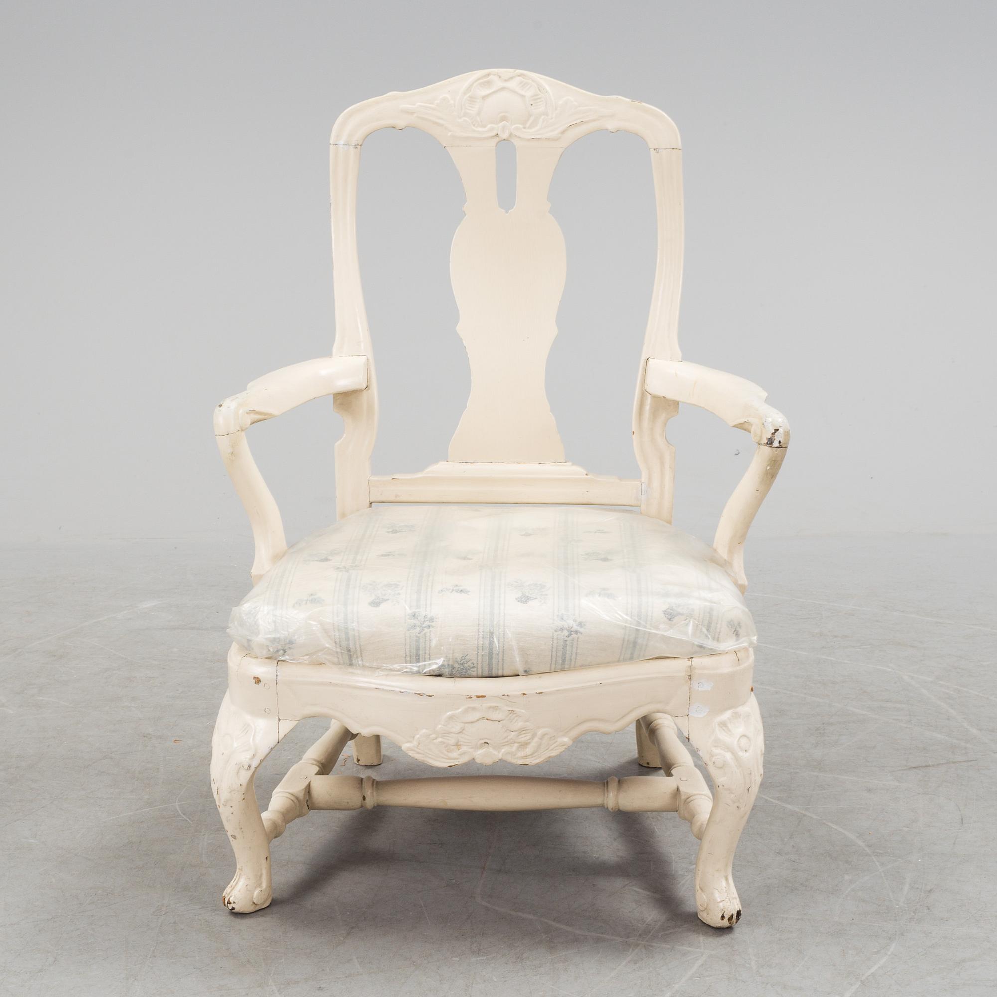 An early 18th century rococo chair.