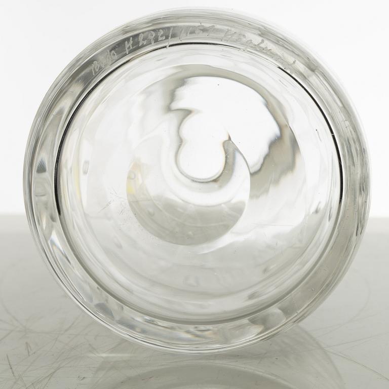 Erik Höglund, a glass vase, Boda Glasbruk Sweden 1950s.