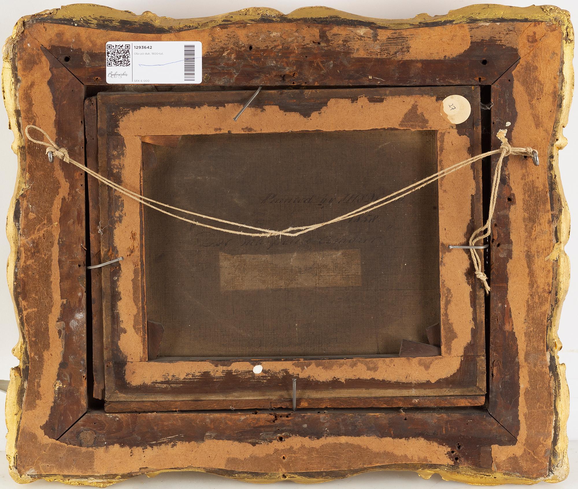 English artist, oil on canvas, signed and dated 1858 verso.