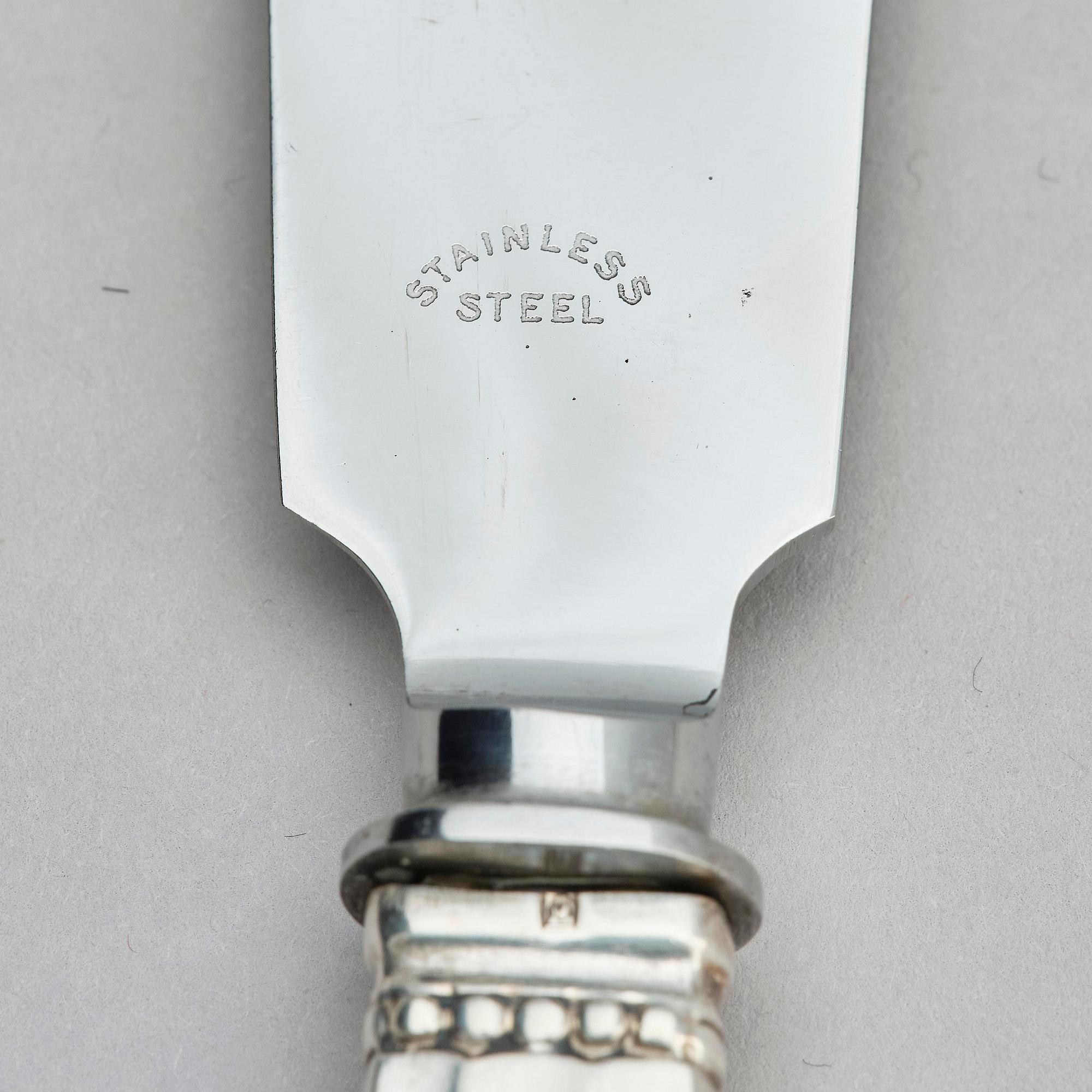 Georg Jensen, bestickservis, 153 delar, "Konge/Acorn", sterling silver och rostfritt, design Johan Rohde, Köpenhamn 1933-1944.