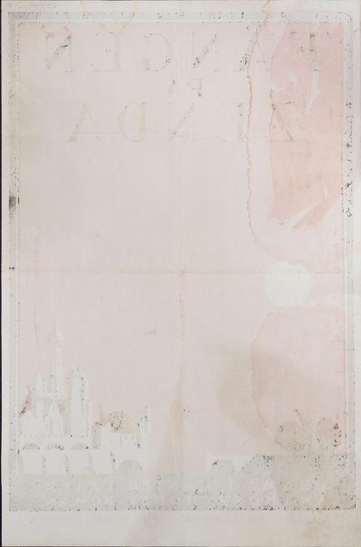 Curt Peters, a vintage movie poster, 'Fången på Zenda (The Prisoner of Zenda)', 1922.