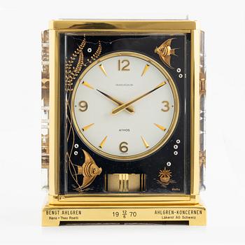 Jaeger-LeCoultre, Atmos, "Black fish Marina", table clock, 24 x 18.5 x 12.5 cm.