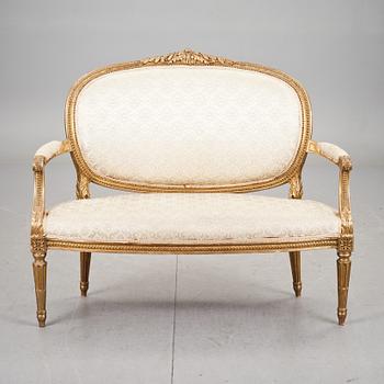 SOFFA, Louis XV-stil, omkring 1900.