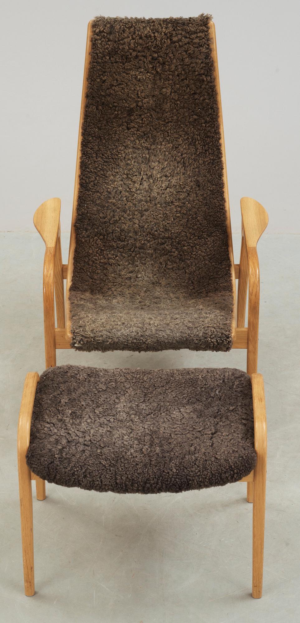 FÅTÖLJ med FOTPALL, "Lamino", Yngve Ekström, Swedese, 1900-talets andra hälft.