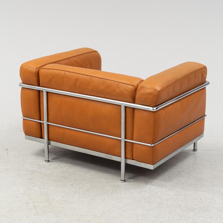 A LC2 lounge chair by Le Corbusier, Pierre Jeanneret & Charlotte Perriand for Cassina.