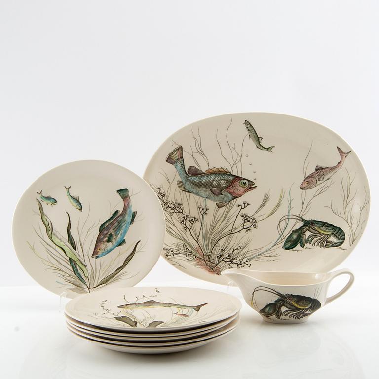 Service 8 pcs "Fish" Johnson Bros England, ironstone, first half/mid 20th century.