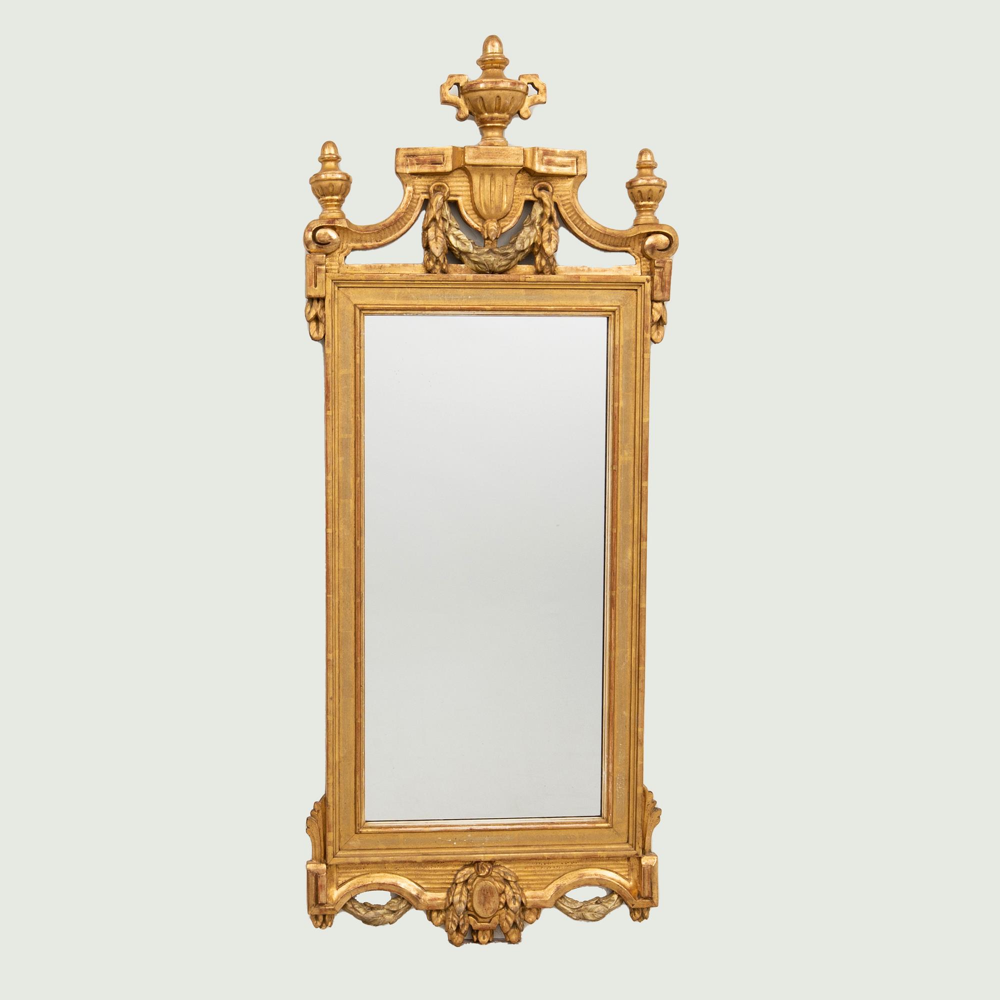 Mirror in the Gustavian style, mid/second half of the 19th century.