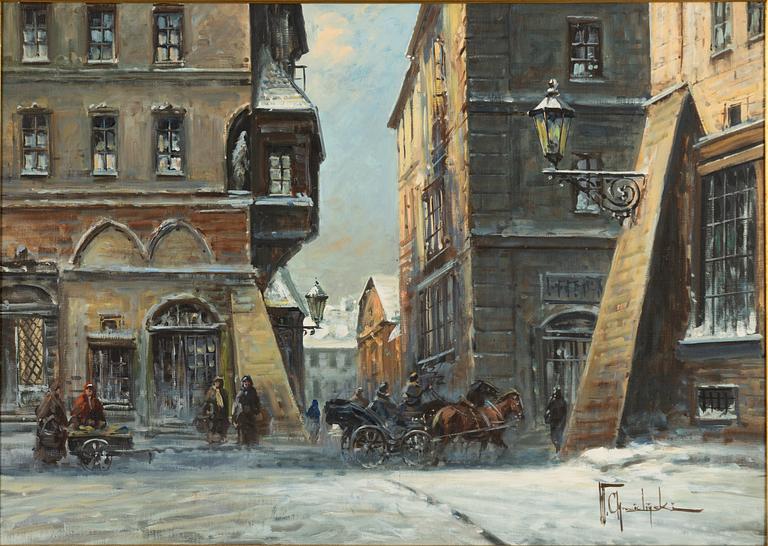 Wladyslaw Chmielinski, Cityscape, winter.