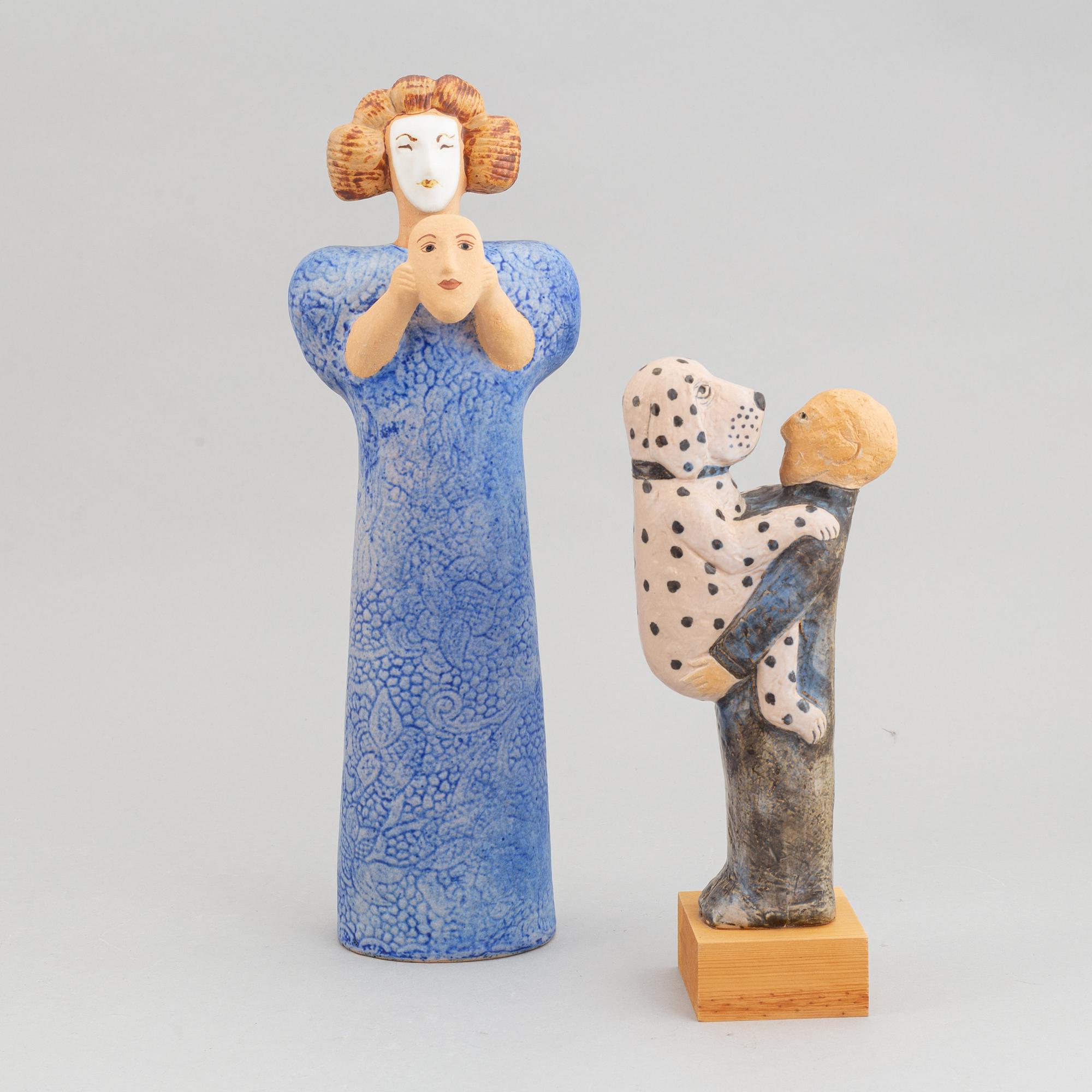 Lisa Larson, four stoneware figurines, for K-Studion, Gustavsberg.