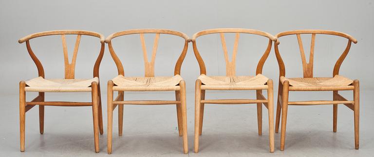 KARMSTOL. 4 st. "Y-stolen". Hans Wegner för Carl Hansen & son, Odense.