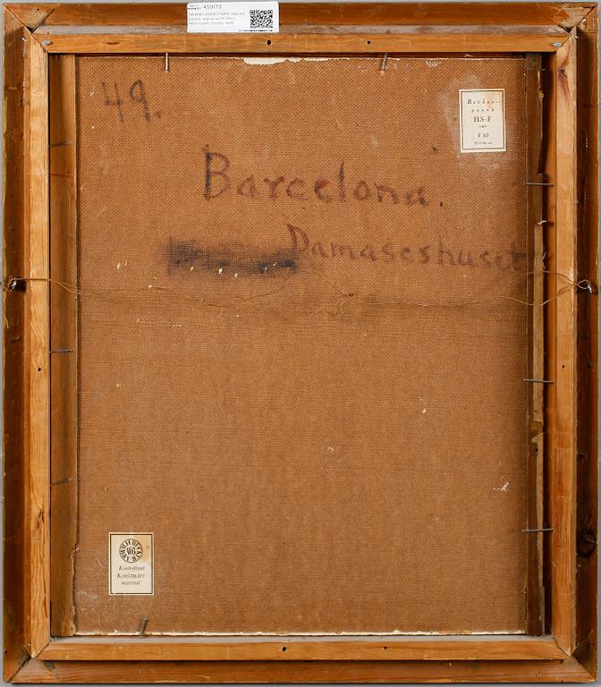 OKÄND KONSTNÄR, olja på pannå, signerad M Sten, 1900-talets första hälft.