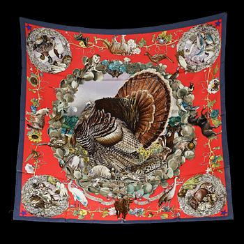 SCARF, siden, "Faune et Flore du texas", design Kermit Oliver, Hermes.