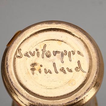 KARAFF samt BÄGARE, 6 st, rödlera, Savitorppa 1970/1980-tal.