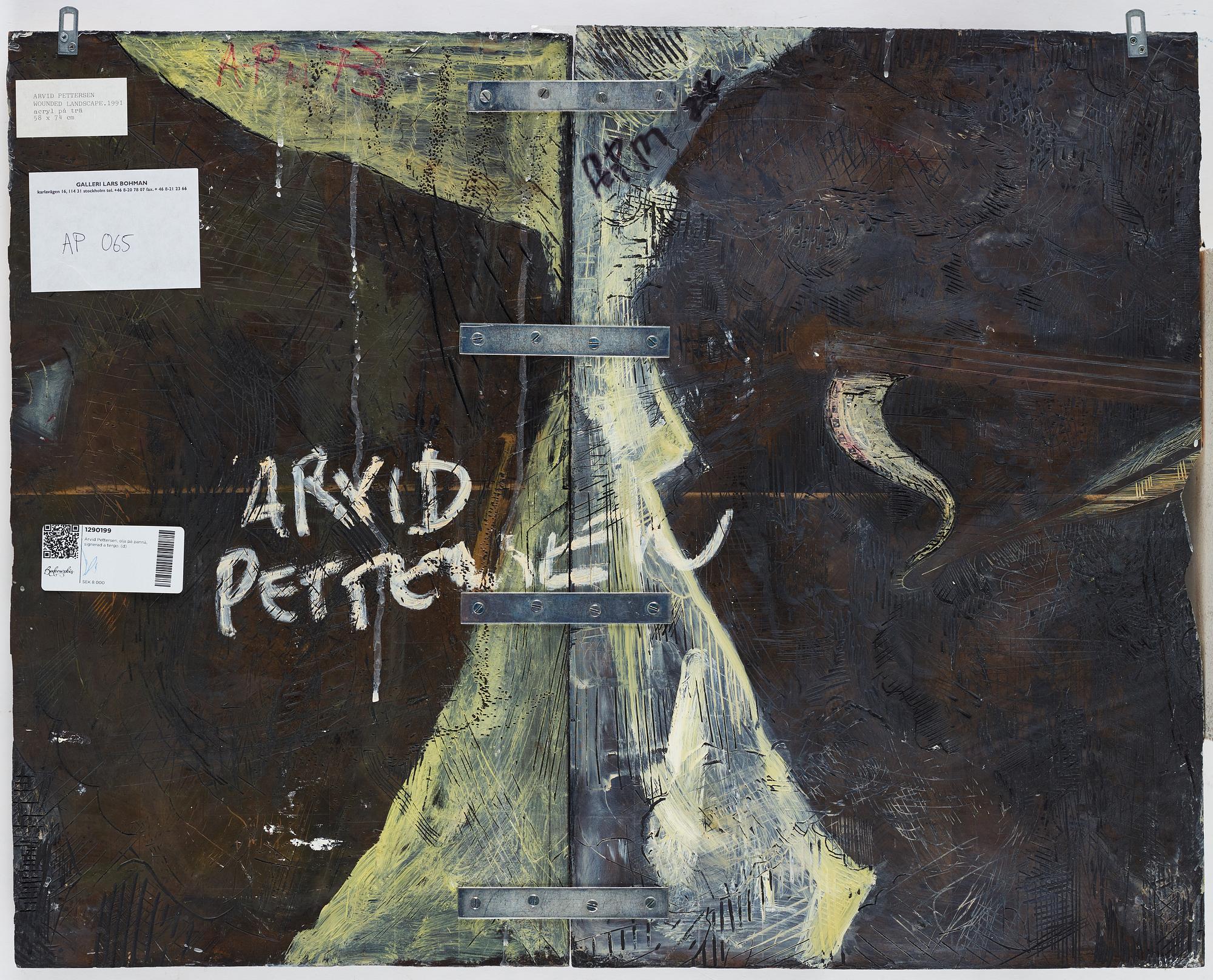 Arvid Pettersen, acrylic on wood, signed verso.
