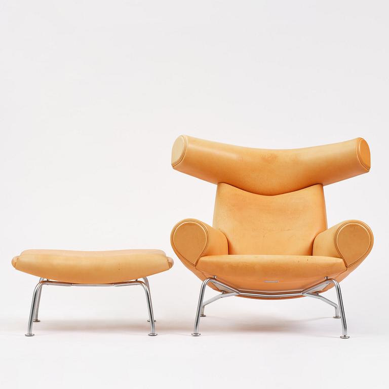 Hans J. Wegner, an “Ox Chair” with footstool, Erik Jørgensen, Denmark.