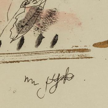 Madeleine Pyk, mixed media, signed.