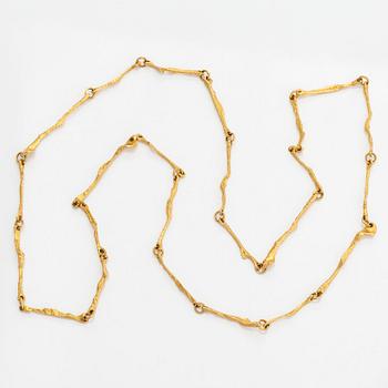 Björn Weckström, a 14K gold necklace 'Golden stream'. Lapponia 1979.