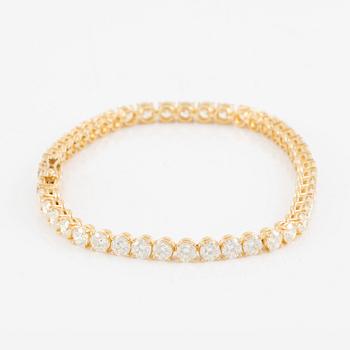 Tennis bracelet, 18K gold with brilliant-cut diamonds.