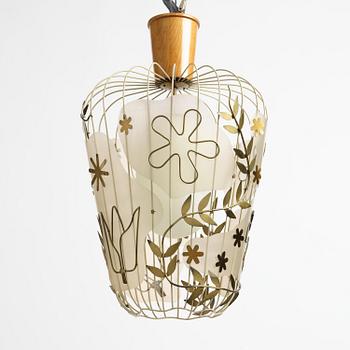 Hans Bergström, a rare ceiling lamp model "5A", ateljé Lyktan, Åhus, 1940s.