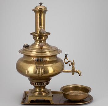 SAMOVAR, mässing, Vorontsovs fabrik, Tula, Ryssland 1800-tal.