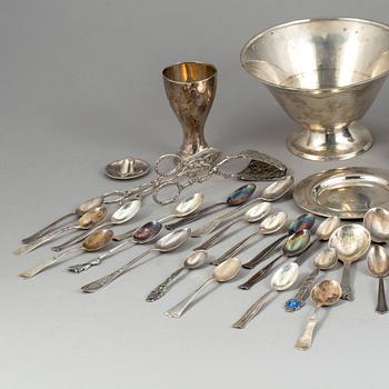 PARTI SILVER, 44 delar, bland annat MGAB, Lidköping, 1959-1967. Total vikt 1152 g.