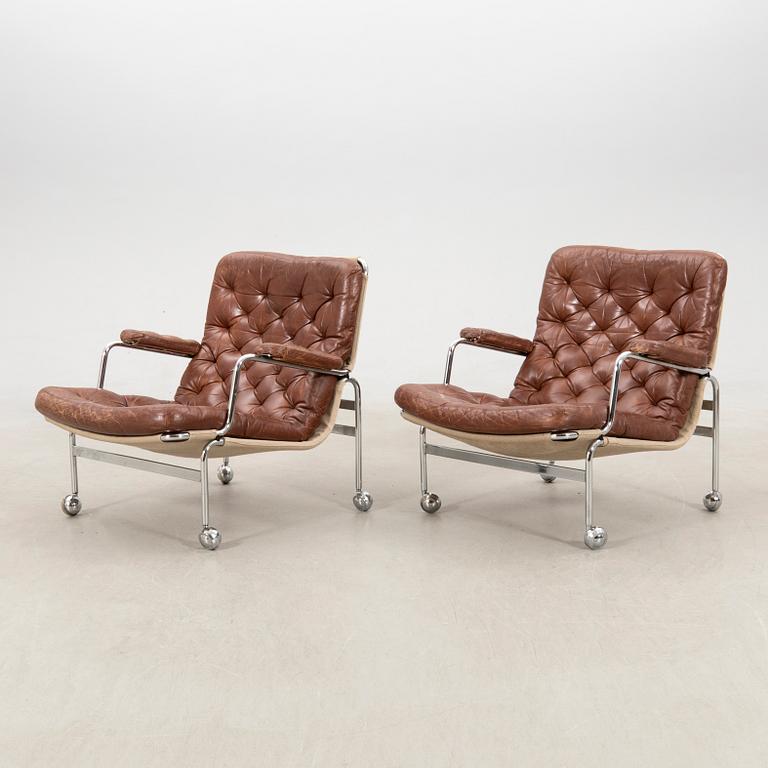 Bruno Mathsson, a pair of "Karin" armchairs, DUX, Sweden.