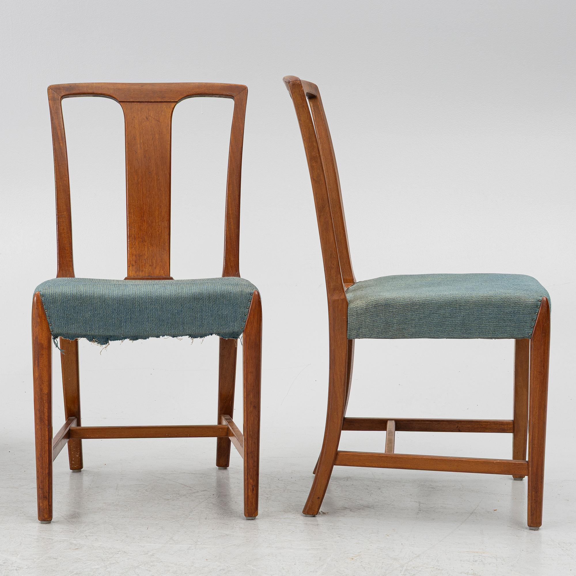 Runar Engblom, four chairs, for the Stockholm Handicraft Association, 1940s-50s.