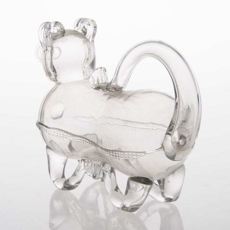 A Glass Dog Decanter.