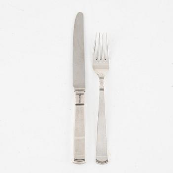 Jacob Ängman, smörgåsbestick, 24 delar, silver, "Rosenholm", GAB, Stockholm bl a 1950.